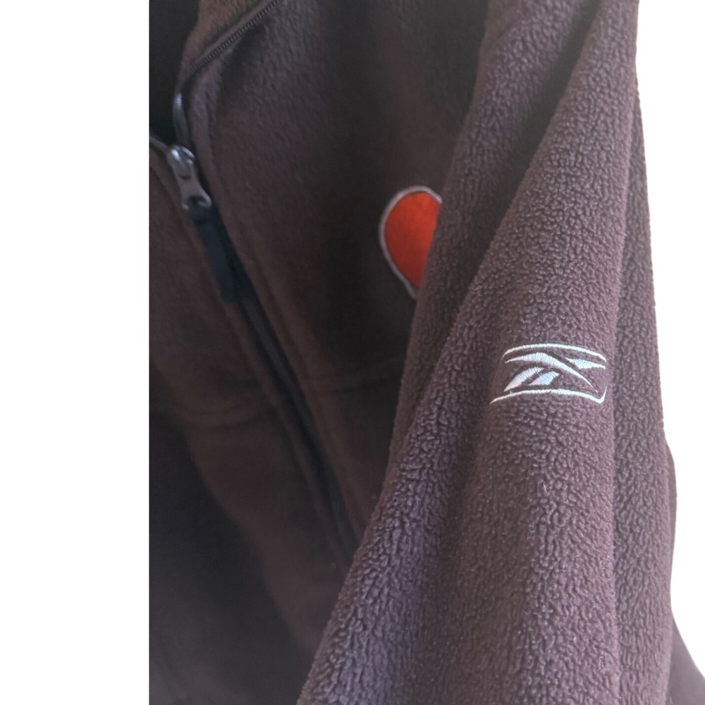 Vintage Reebok NFL Cleveland Browns Fleece Zip Jacket Brown Youth‎ M 10-12 - Picture 4 of 8